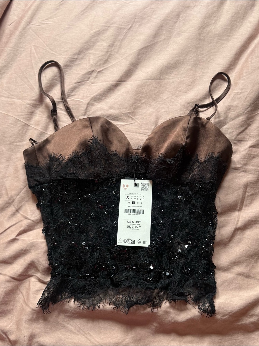 Combined sequin lace corset top NWT - S - Picture 2 of 2